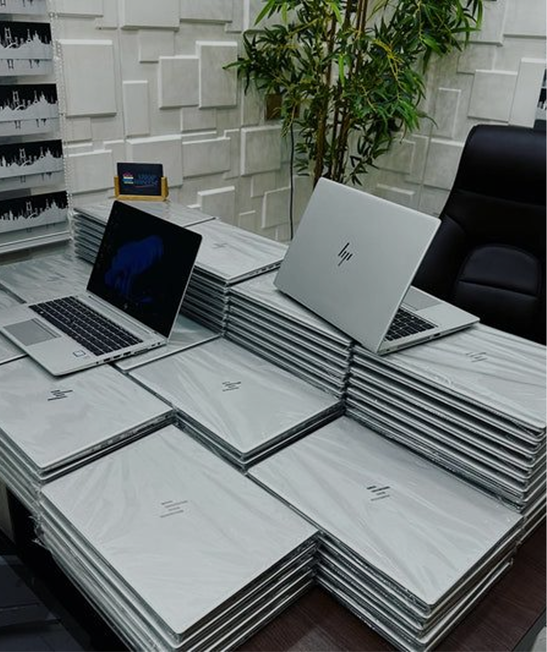 image of laptop stacks