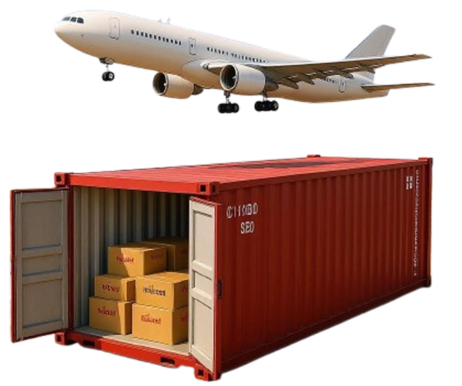 image of airplane with container