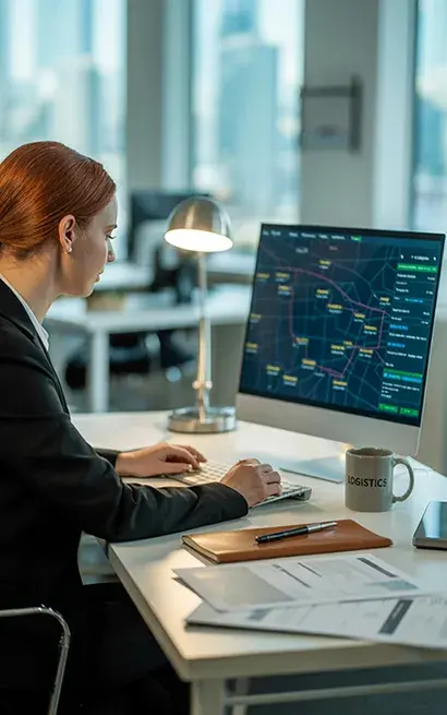 Logistics professional managing delivery routes
