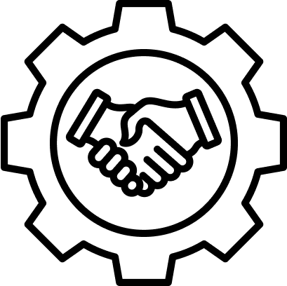 Hand Shake With Gear Icon