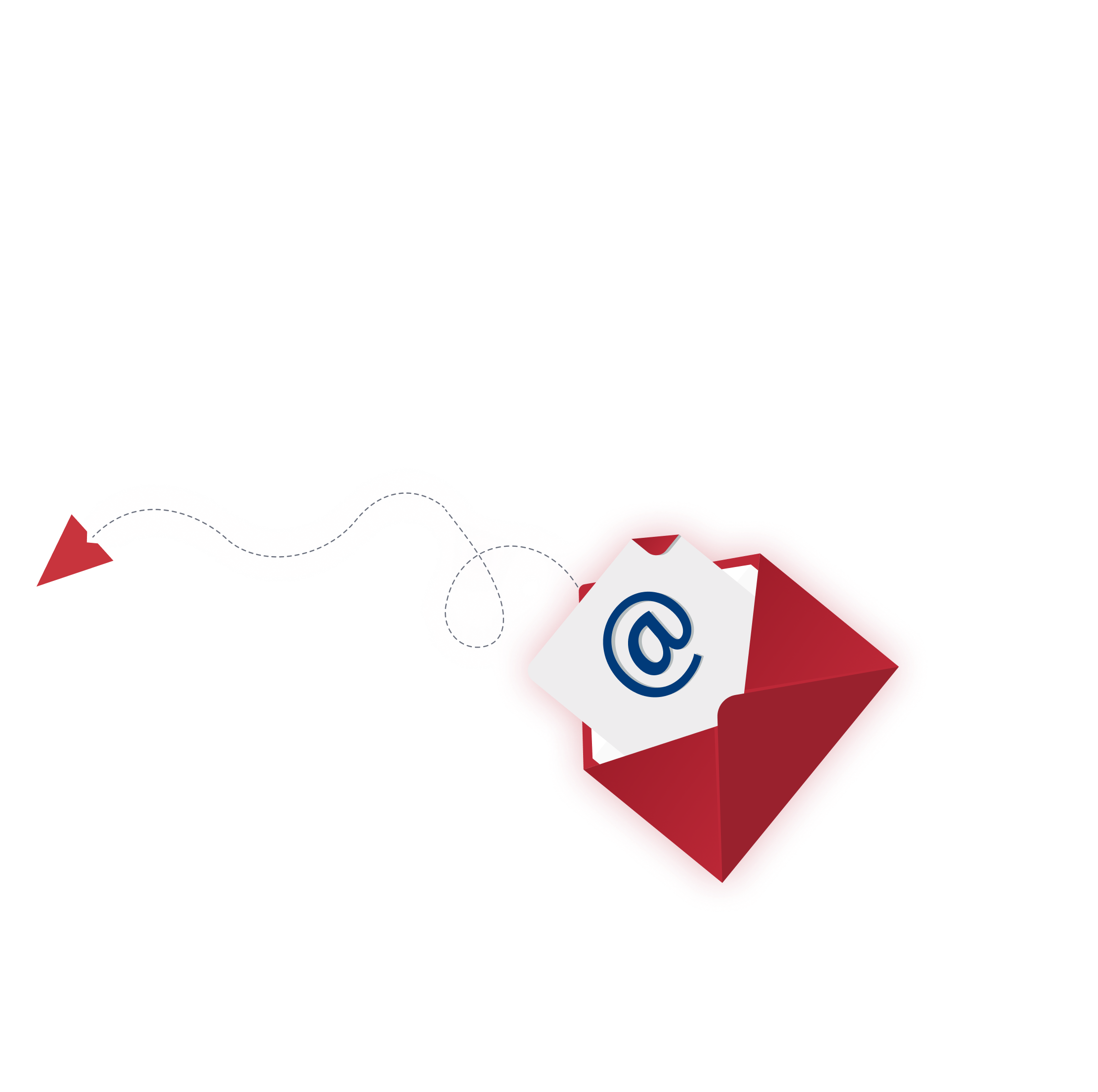image of email with send arrow